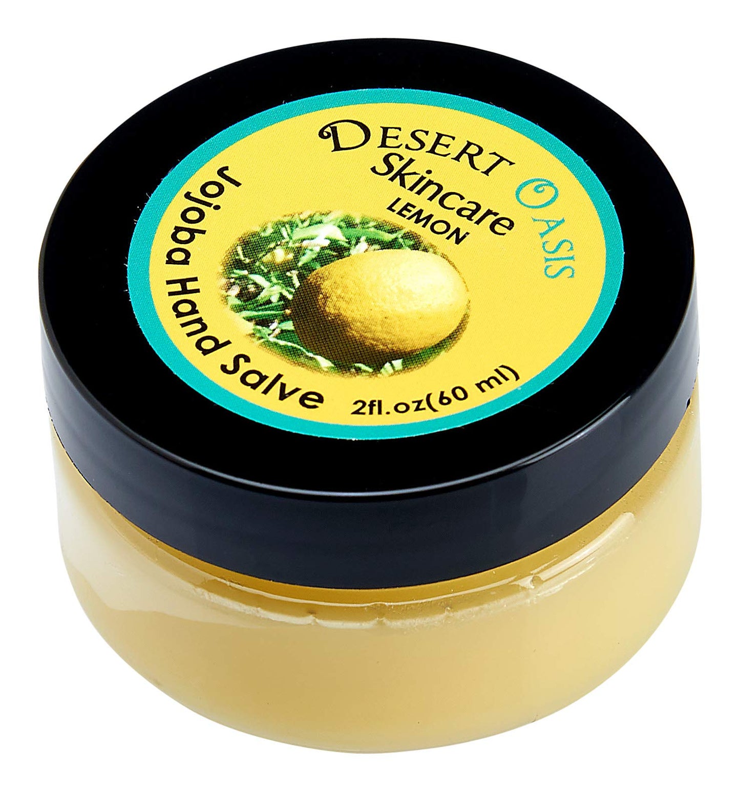 Desert Oasis Skincare | USDA Organic Lemon Hand Salve – Over 50% Jojoba Oil with Beeswax & Avocado Oil – Rich Conditioning Balm for Dry Hands, Feet & Cuticles – 2 oz (60 g)