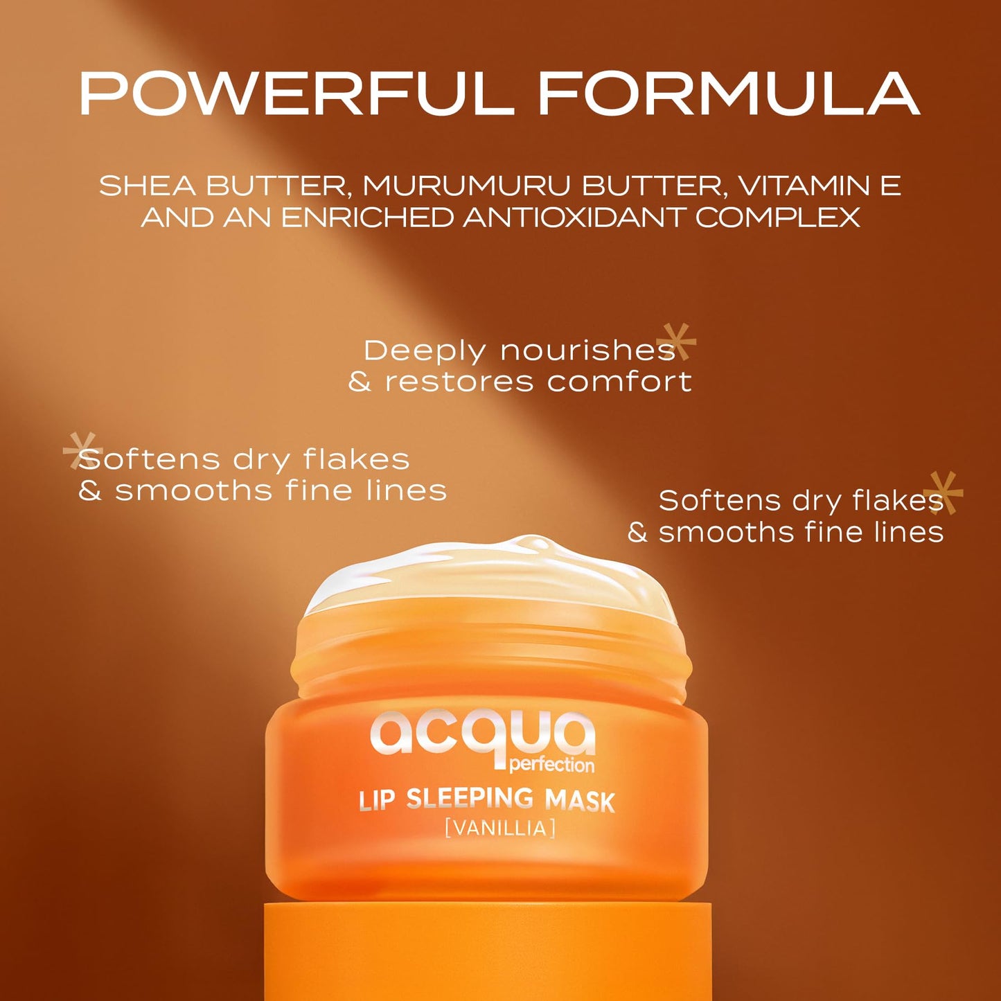 Acqua Perfection Overnight Lip Sleeping Mask, 20g / 0.7 oz, Vanilla Lip Balm with Shea & Murumuru Butter