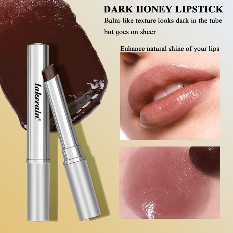 SHEEYOON Honey Lipstick Tinted Lip balm, Hydrating Nourishing Sheer Formula Lipstick, Natural Glossy Finish (1 PC BLACK)