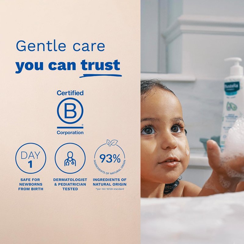 Mustela Baby Bath Time Gift Set | Natural Avocado Skin Care Essentials - Hydra Bebe Lotion & Gentle Cleansing Gel - 2 Items