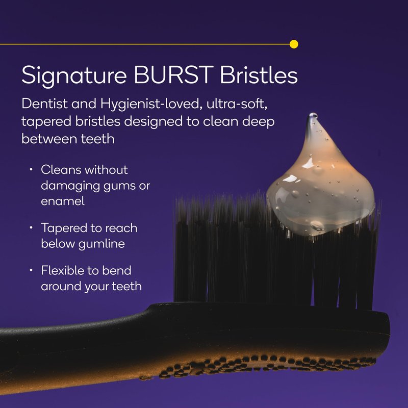 Burst Pro Sonic Advanced Electric Toothbrush for Adults (Black) | Soft Bristles | 33,000 Vibrations | Long-Lasting Battery and Multiple Brushing Modes
