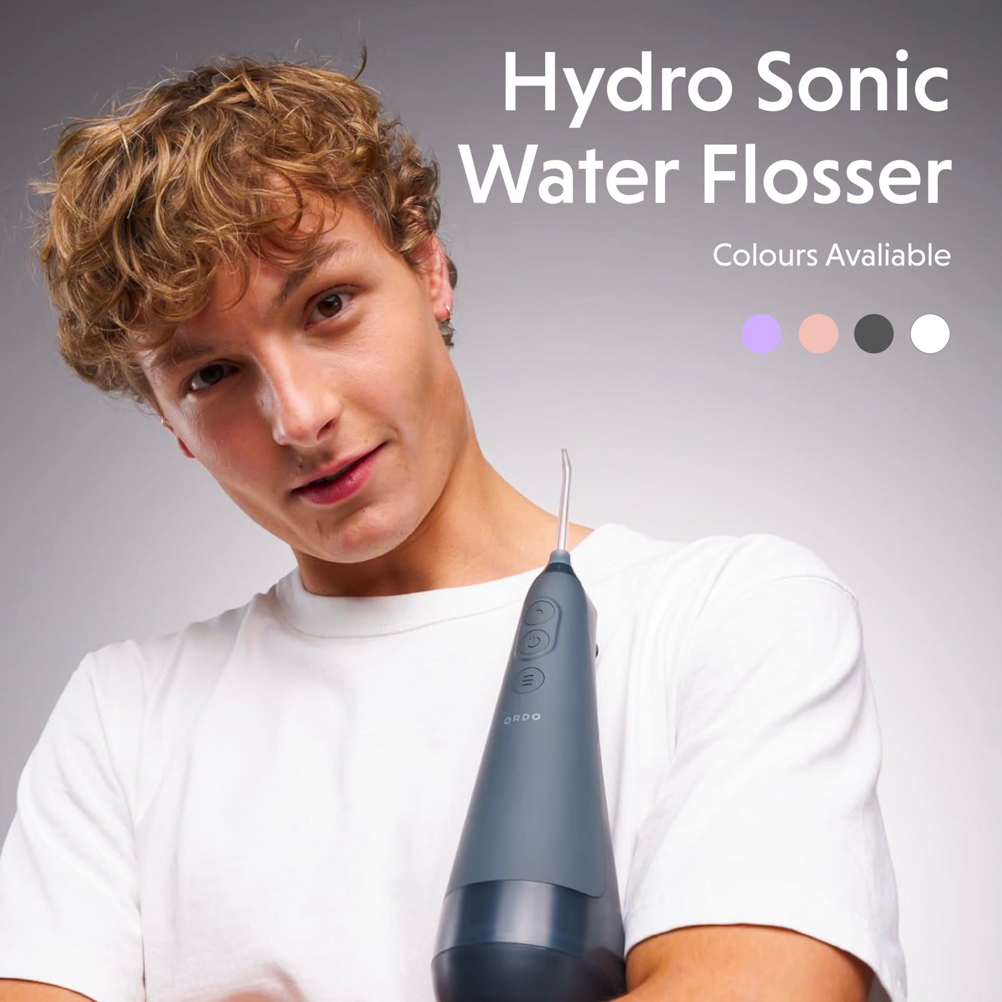 ORDO Hydro Sonic Water Flosser, Cordless, 3 Pressure Settings, White