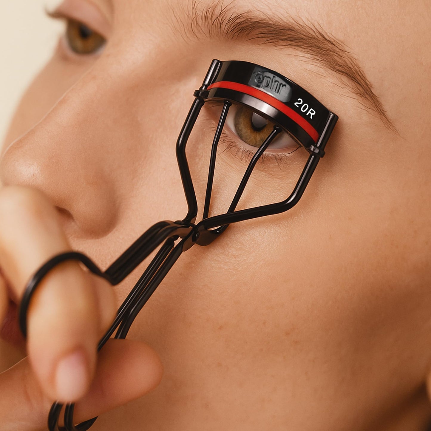 rephr 20R Wide & Flat Eyelash Curler, Double-Barrel Design with 5 Refill Pads, New Improved Durable Coating, Curvature for Universal Eye Shapes