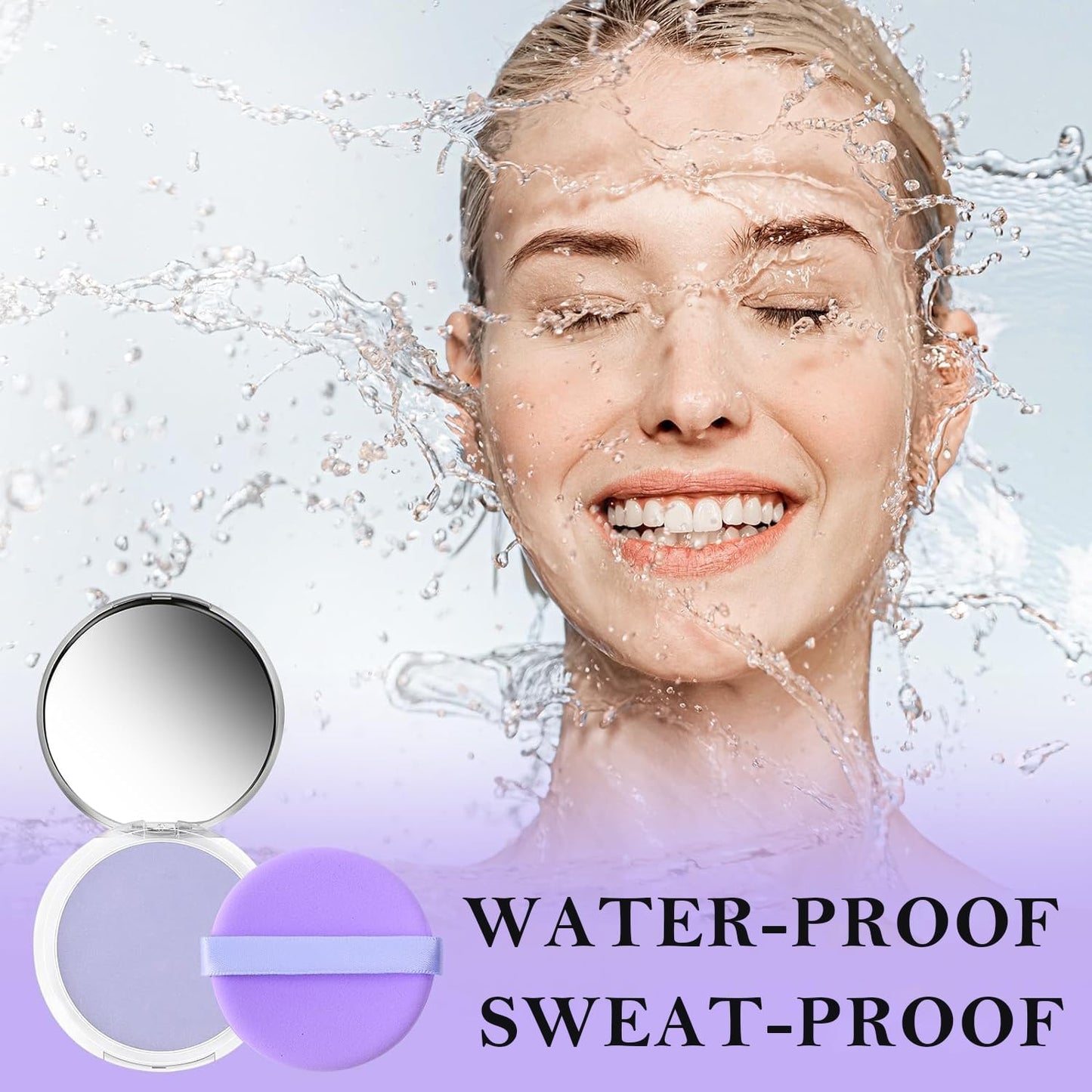 Oil Control Face Pressed, Jelly Pressed Setting Powder with Mini Powder Puff