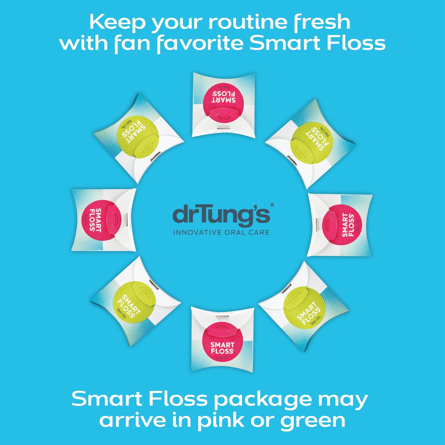 DrTung's Smart Floss - Natural Dental Floss, Cardamom Flavor - Pack of 7