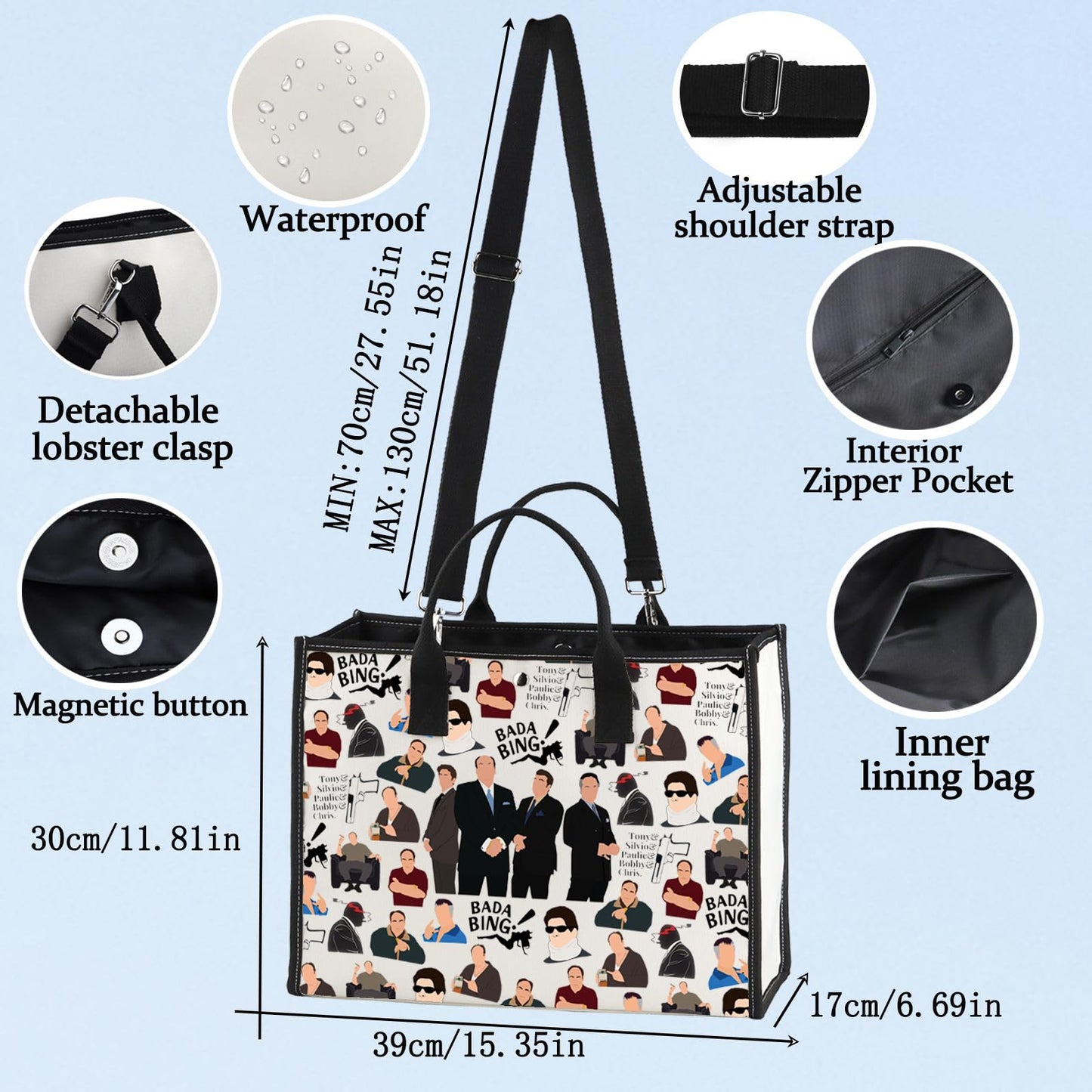 BWWKTOP Gangster Character Cosmetic Makeup Bag Mob Character Fans Inspired Gifts Classic Gangster Merch (BAND BG)