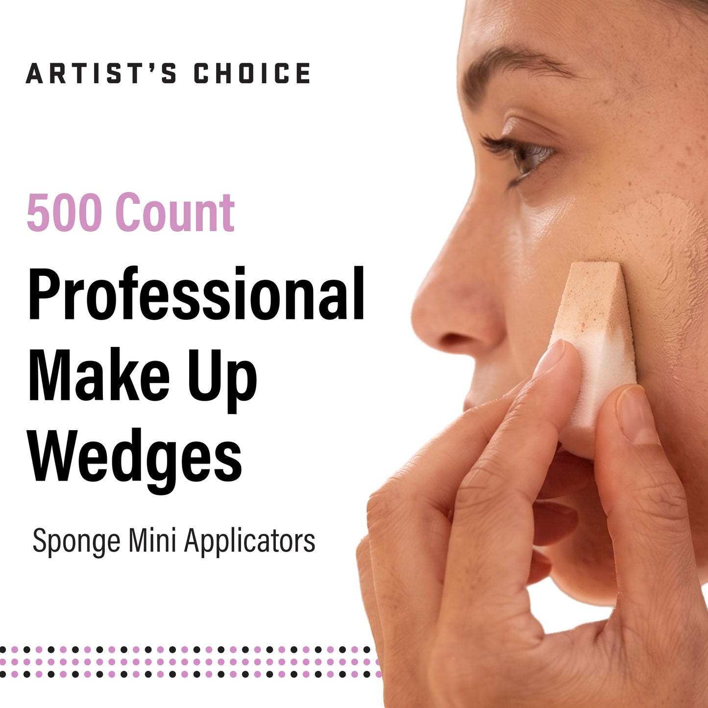 Artist's Choice 500 Pack Makeup Sponge Mini Applicator Wedges, Triangle Cosmetic Sponges for Foundation, Blush, Eye Shadow, Blending and Smoothing, Disposable, Latex Free
