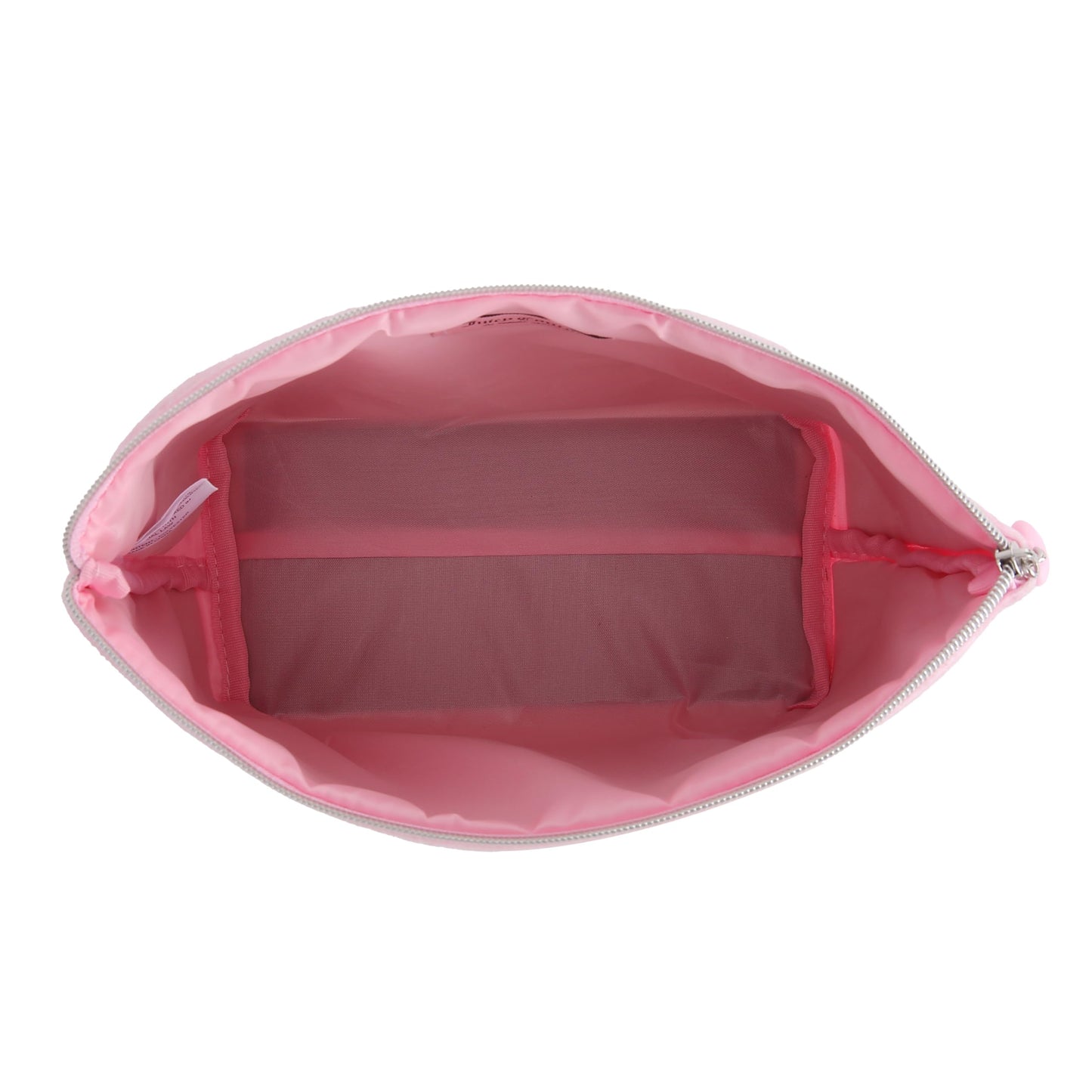 Juicy Couture Pink Makeup Bag Cosmetics Organizer Travel Essentials Top Zip Pouch Rhinestone Velour
