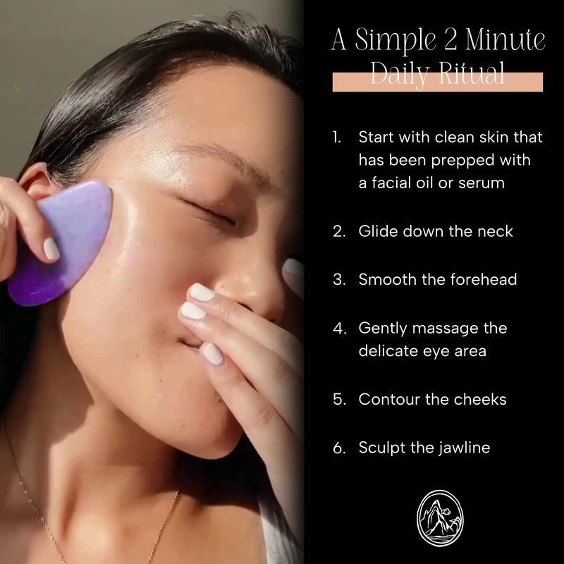 Mount Lai -The Amethyst Gua Sha Facial Lifting Tool | Face Sculpting Tool for Skin Care | Guasha Tool for Face and Body | Facial Massage Tools to Relieve Muscle Tension and Reduce Puffiness