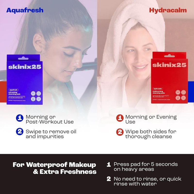 Hydracalm Facial Cleansing Pads - Hydrating Cotton Wipes for All Skin Types | 20 Individually Wrapped Travel Wipes