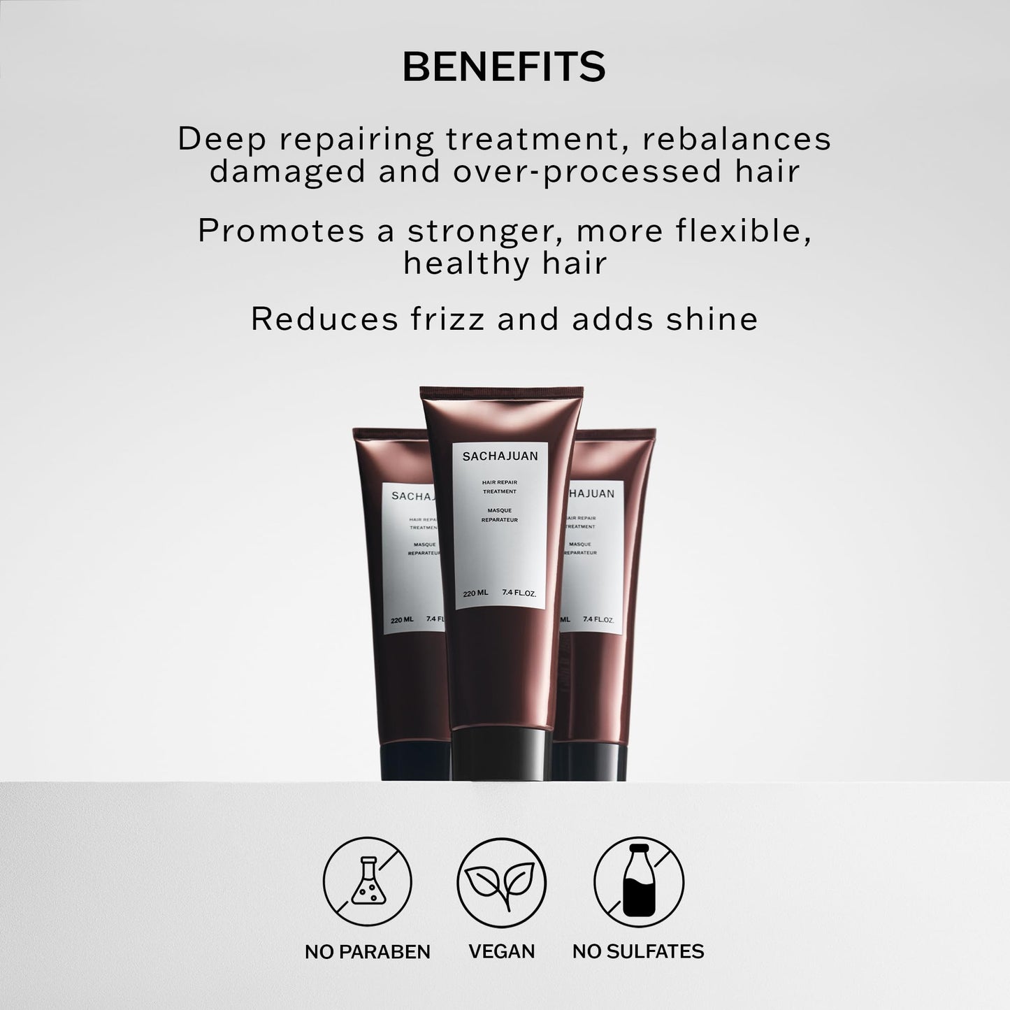 SACHAJUAN Hair Repair Treatment | Deep Repair Mask for Dry & Damaged Hair | Reduces Frizz, Adds Shine & Restores Manageability | With Ocean Silk Technology | Vegan & Paraben-Free | 7.4 oz