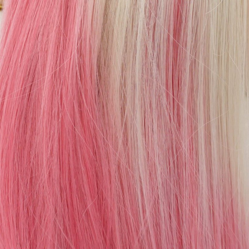 LUSHY BEAUTY Hair Synthetic Lace Front Wig Straight Super Long 28inch Dark Root Light Blonde Pink Ombre Heavy Density Heat Resistant Realistic Wig