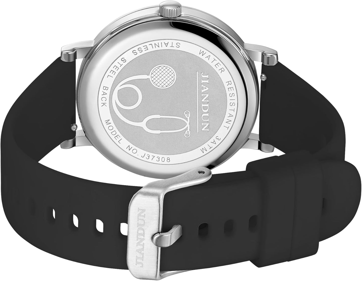 JIANDUN Waterproof Nurse Watch for Medical,Professionals,Students,Women Men, 24 Hour with Second Hand, Military Time Easy to Read Dial