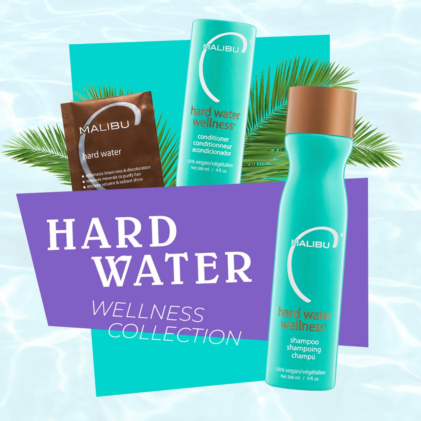 Malibu C Hard Water Wellness Hair Remedy - Removes Hard Water Deposits & Impurities + Restores Volume and Radiant Shine with Vitamin C Complex (1 Packet)