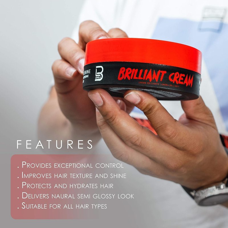 L3 Level 3 Brilliant Cream - Improves Texture and Shine - Delivers a Natural Look and Hydrates Hair (4 Pack)