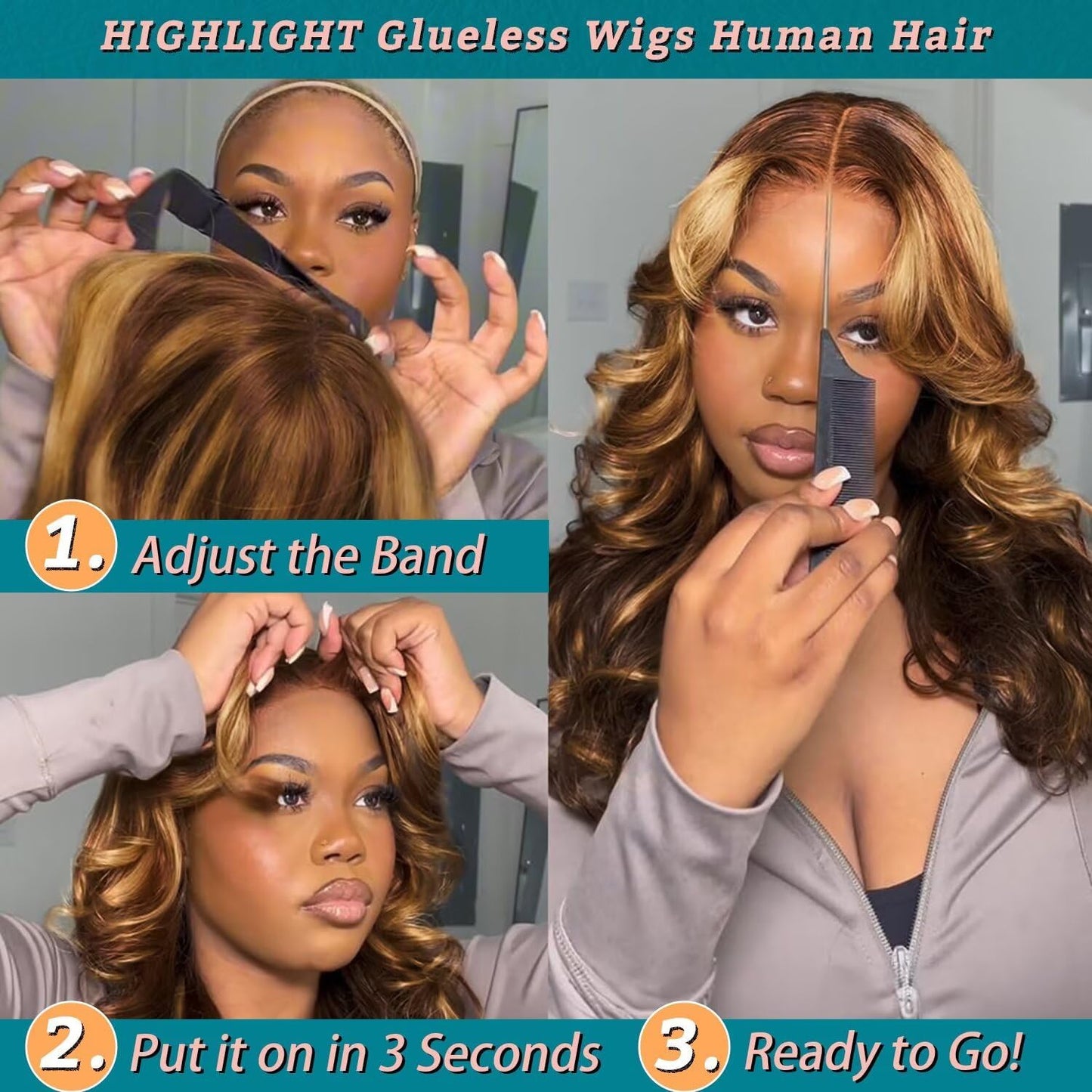 FUTGK 10inch Ombre Bob Wig Human Hair Glueless Body Wave Bob Wig Pre Cut 7x5 HD Lace Frontal Bob Wig Human Hair Pre Plucked 4/27 Ombre Honey Blonde Glueless Wig Pre Plucked Short Bob Wig for Wome