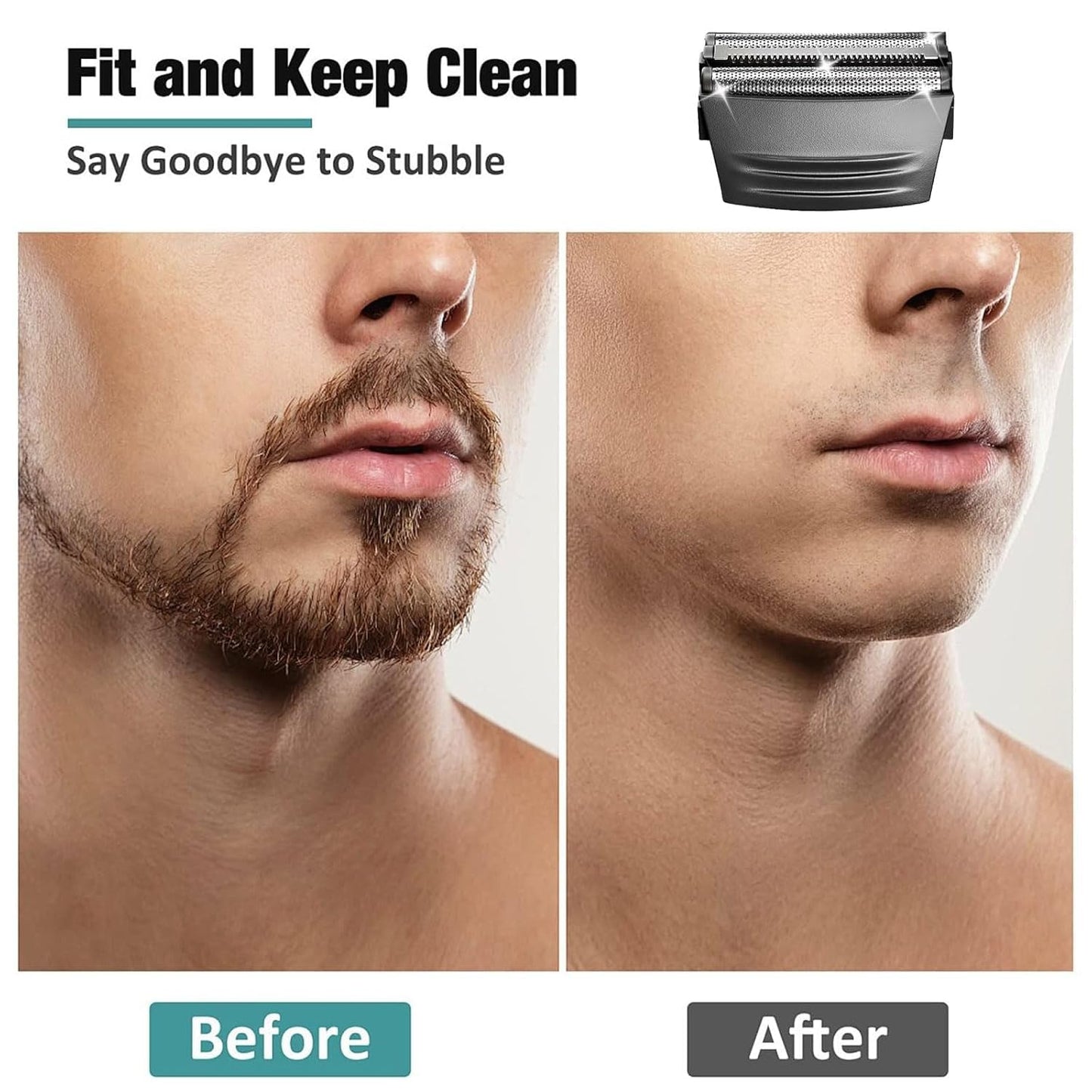 Shaver Replacement Foil Head - Compatible with Remington TITANIUM-X Flex & Pivot | 2-Pack Black