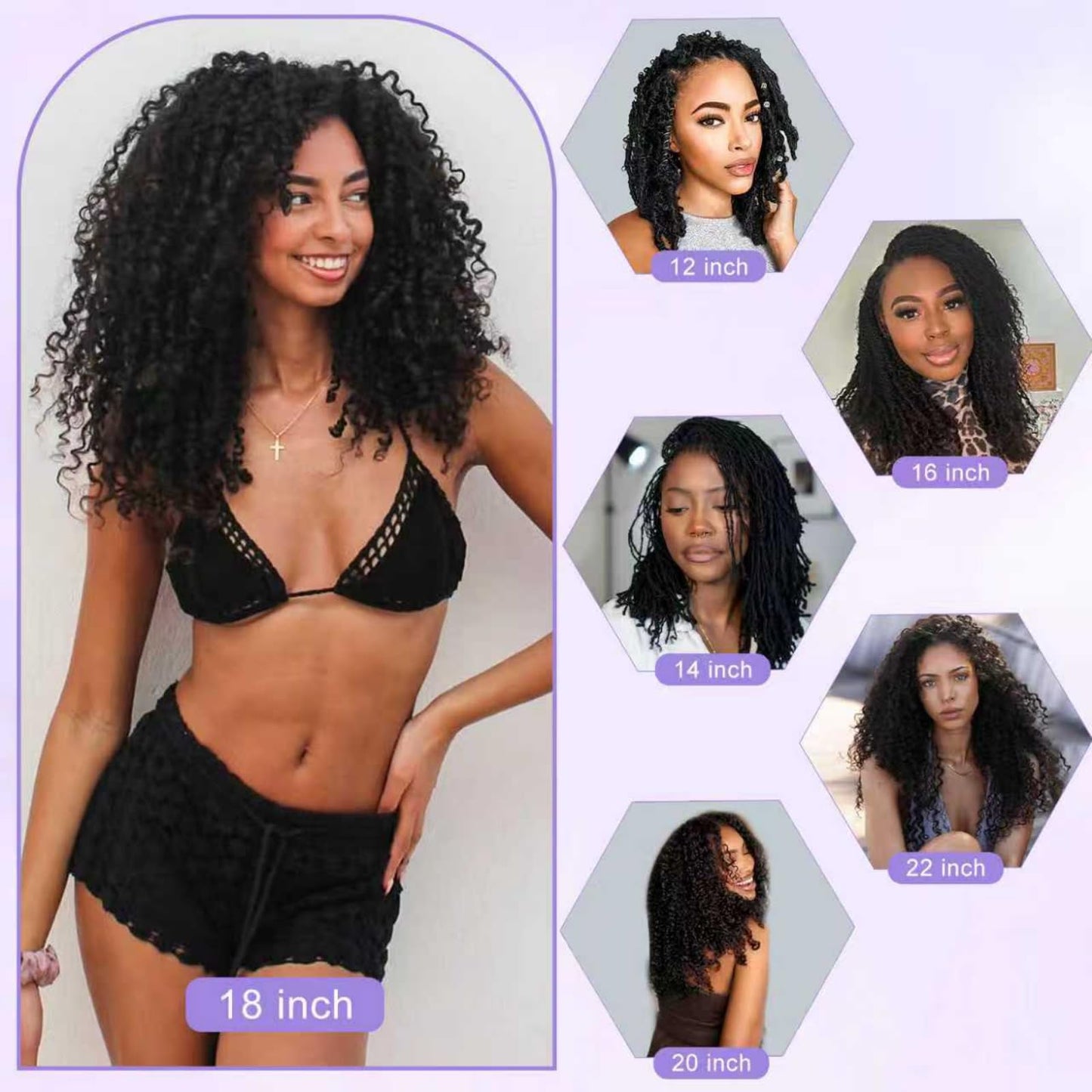 Afro Kinkys Bulk Human Hair For Braiding Soft 4c Afro Kinky-Curly Human Hair For Mini Twists,Dreadlocks Extensions,Repair Locs,Micro Locs Extension,Human Braiding Hair 18inch(1B,35g/pack)
