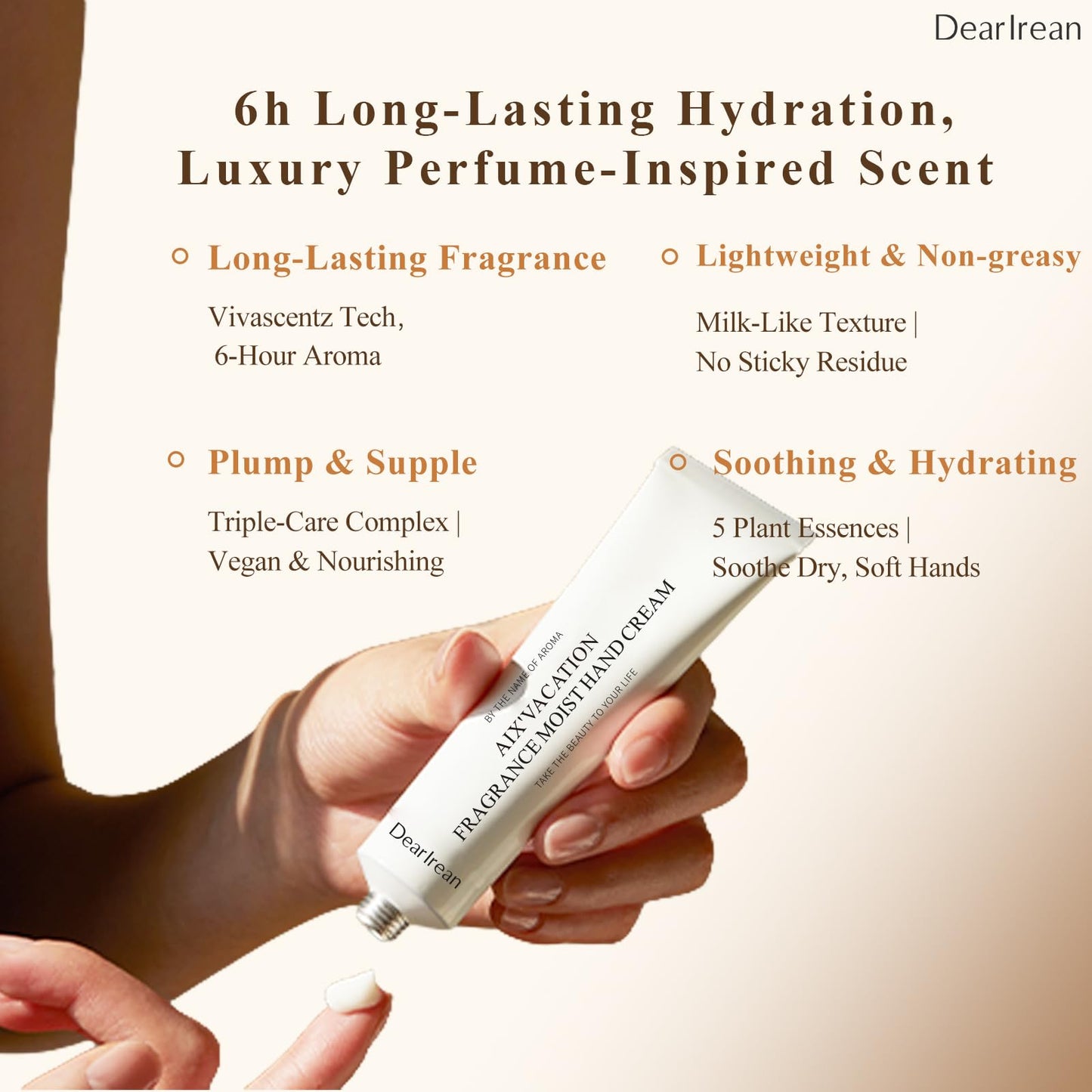Dear Irean Hand Cream Gift Set for Women, Moisturizing Hand Lotion for Extremely Dry Cracked Hands Skin, 5PCS Mini Travel Size Natural Scented Hand Lotion Bulk, Women Lotion Gift Sets (4.23 Fl.Oz.)