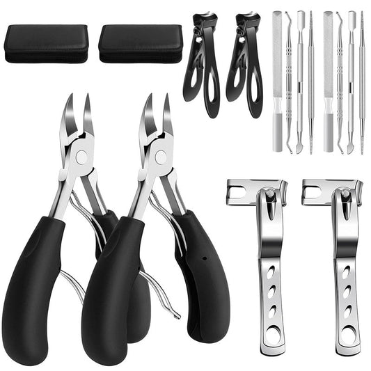 14PCS Ingrown Toenail Clippers Kit Stainless Steel Ingrown Toenail Removal Kit Professional Toenail Clippers Set for Ingrown and Thick Nail Toe Nail Cutter for Adults and Seniors