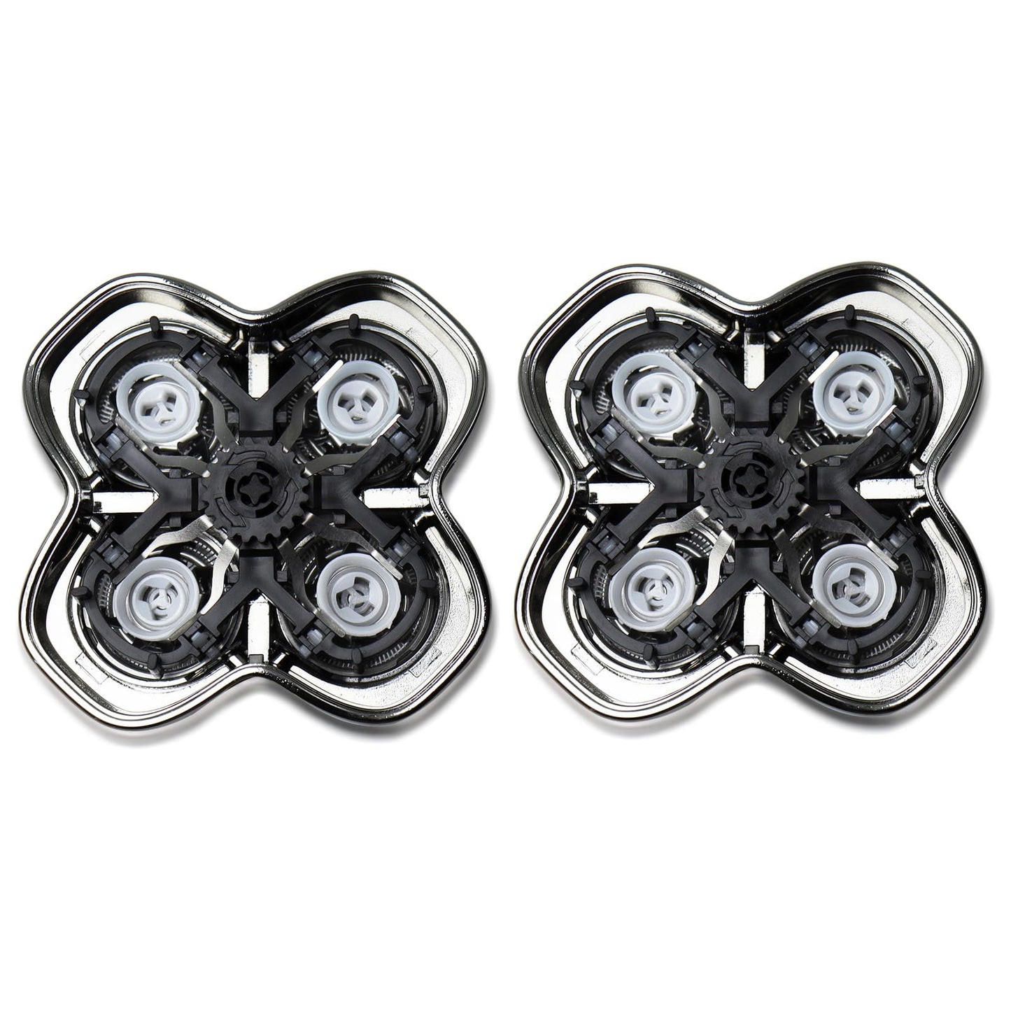 OXSITO 2Pack Pro 4 Shaver Replacement Heads for Skulls Pitbulls Series Gold PRO, Silver PRO, Platinum PRO, Butterfly Kiss PRO Head Shavers, Floating 4 Heads for a Fast, Close and Smooth Shave.