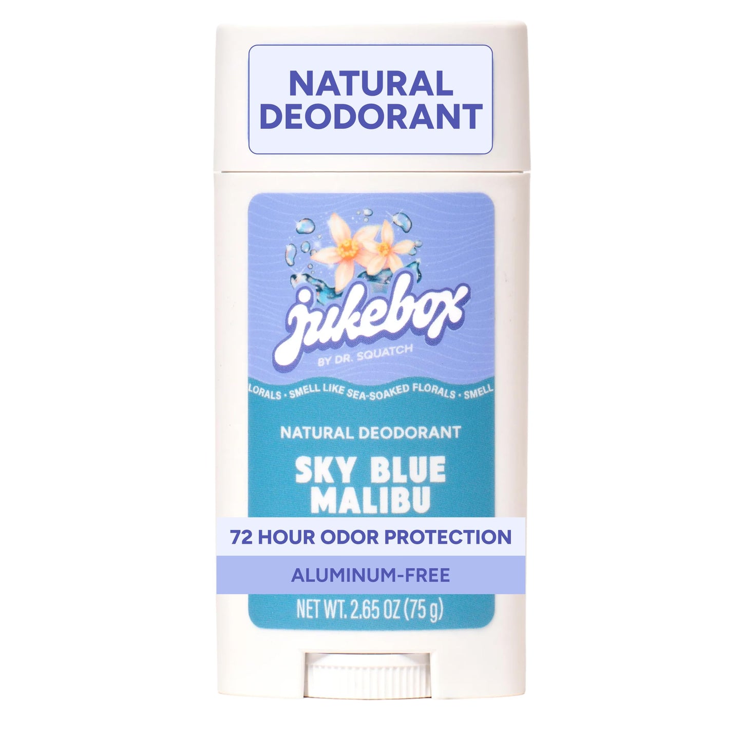 JUKEBOX Natural Deodorant for Women–Sky Blue Malibu Scent– Aluminum-Free, No Baking Soda, No Harsh Chemicals, Odor Blocking Technology, Neroli, Orange, Sea Salt-a Dr. Squatch Brand-2.65oz, 2 Pack