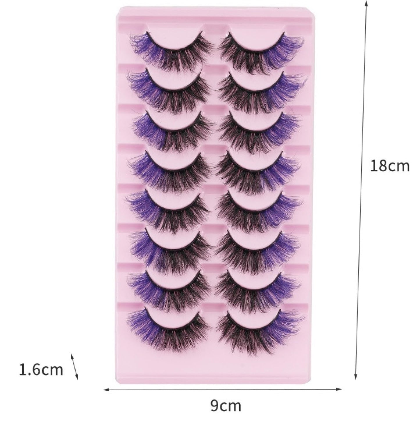 Chunmeng False Eyelashes Reusable Natural Look Easy Daily Use Voluminous Lashes for Party Perfect for Makeup Hypoallergenic +Pink tweezers (Purple+Black)