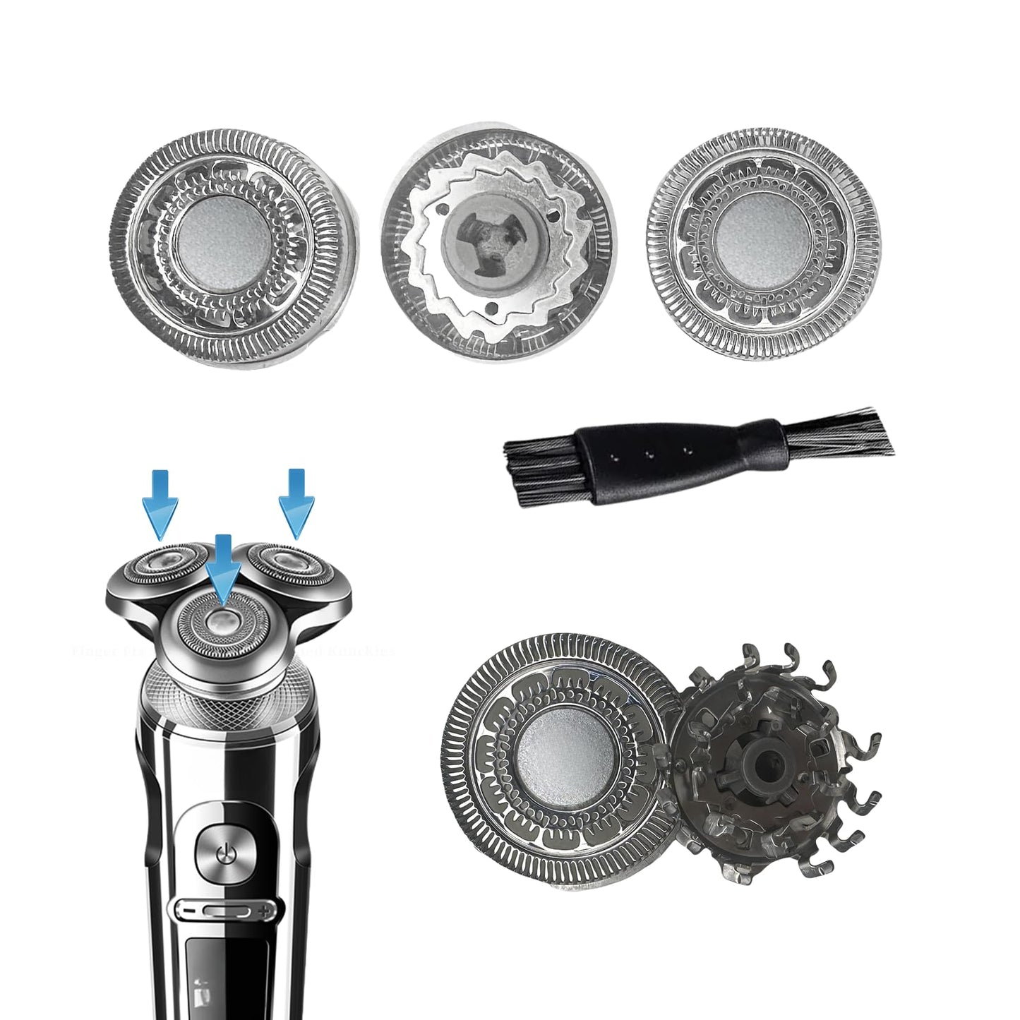 2026 Replacement Shaver Head SH90/RQ12 Compatible with Philip Norelco S9000 Prestige & S8000 Series | Double Precision Blades (Grey)