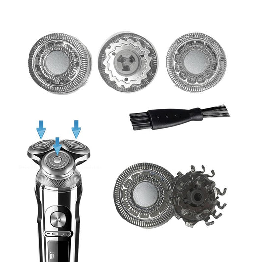 2026 Replacement Shaver Head SH90/RQ12 Compatible with Philip Norelco S9000 Prestige & S8000 Series | Double Precision Blades (Grey)