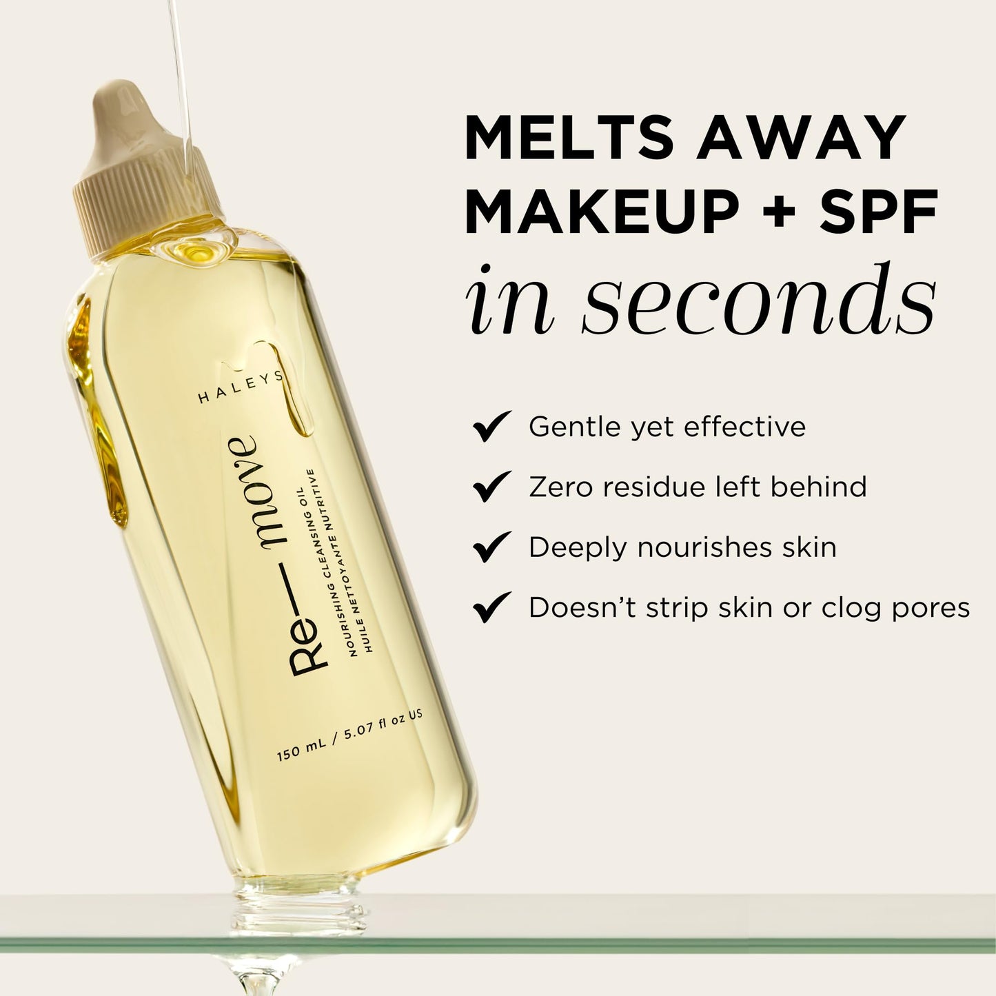 HALEYS Korean Skin Care Nourishing Cleansing Oil - Makeup Remover & Oil Cleanser for Face with Olive, Vitamin E & Rosemary Oils - Gentle, Effective Facial Cleanser, Travel-Friendly Nozzle