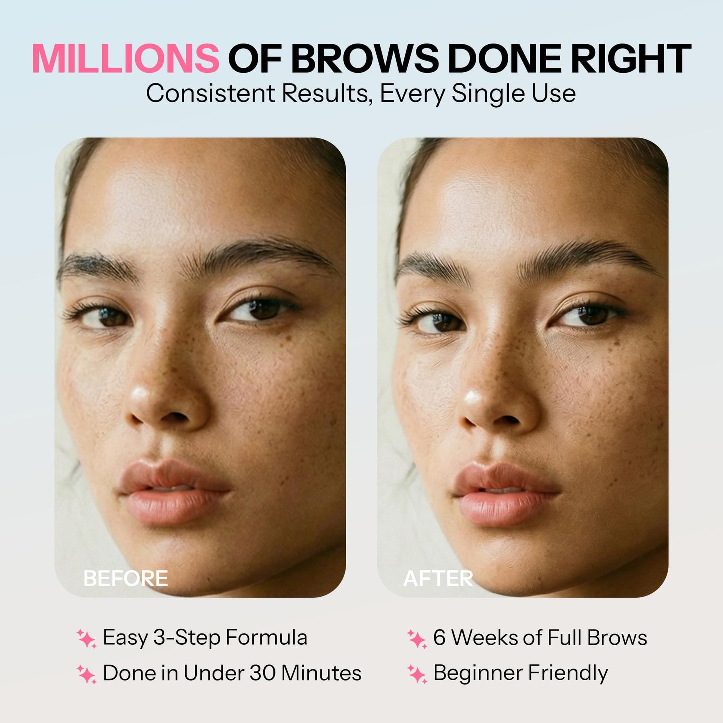 Elevate Brows The Original Brow Lamination Kit - Thio and Ammonia-Free - DIY Eyebrow Lamination Kit Professional - 3 Step Application Eyebrow Lift for Soft Full Healthy Brows - Last up to 6 Weeks