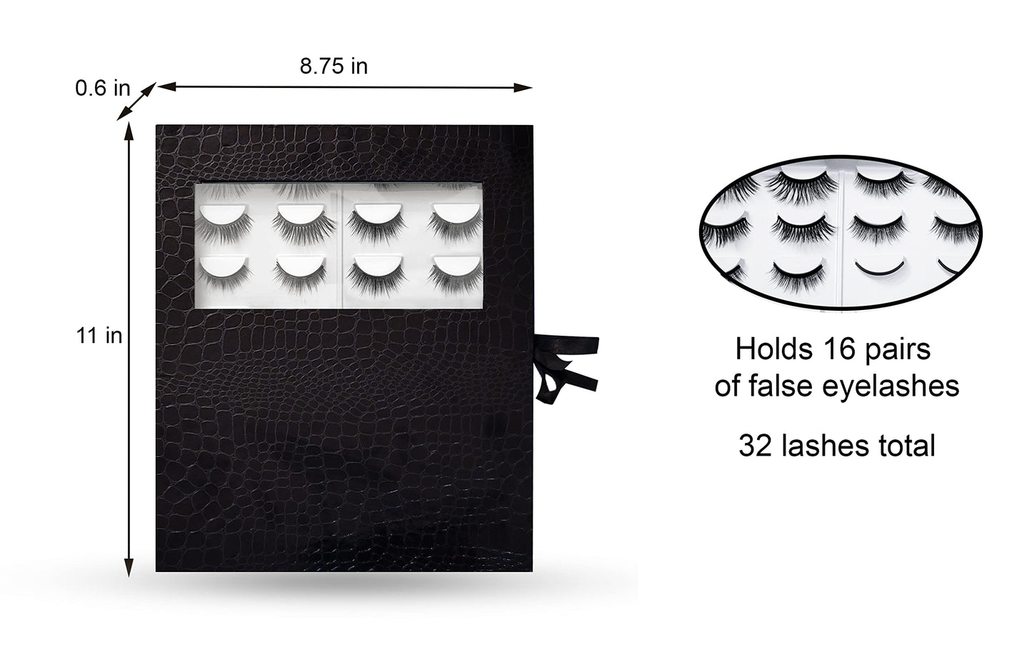 Coiffure Extensions 16 Pair Portable Magnetic Eyelash Storage Book | Eyelash Organizer Holder Case | Eyelash Travel Holder | Eyelashes Organizer Holding Case | False Eyelashes Storage