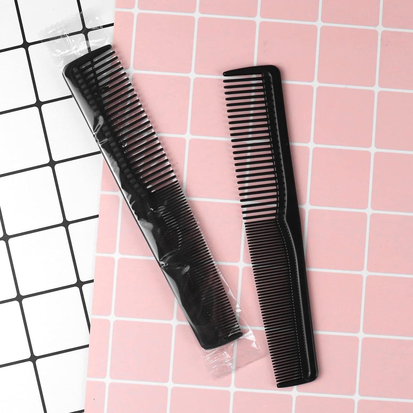 Hipruict Disposable Combs Individually Wrapped, Sturdy Combs in Bulk, 100 Pack Combs Bulk, Double Tooth Hair Pocket Comb, Bulk Combs for Homeless, Charity, Care Pack Black
