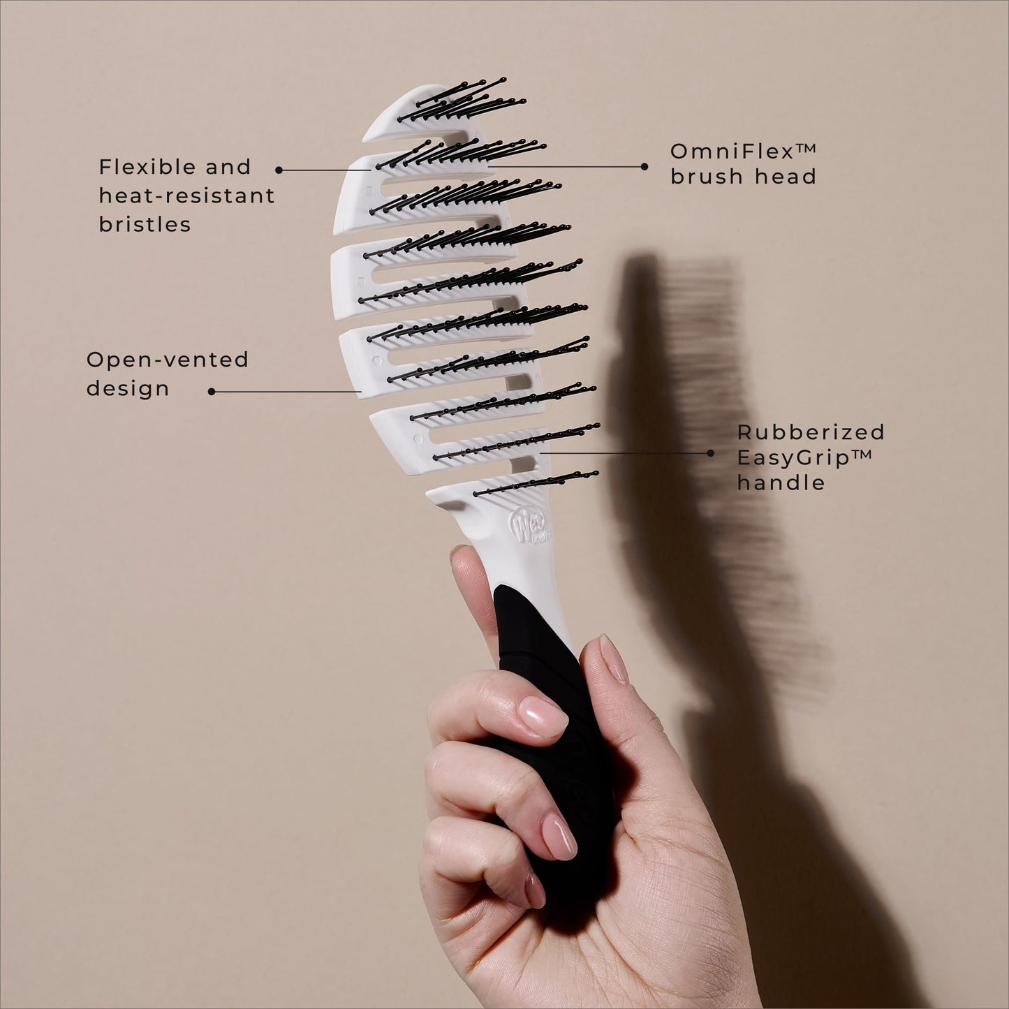 LolaVie x Wet Brush Custom Pro Flex Dry, White - 2 Pack - Detangle & Brush Wet or Dry Hair - Open-Vented Design, Heat-Resistant Bristles, EasyGrip Design - Cuts Drying Time
