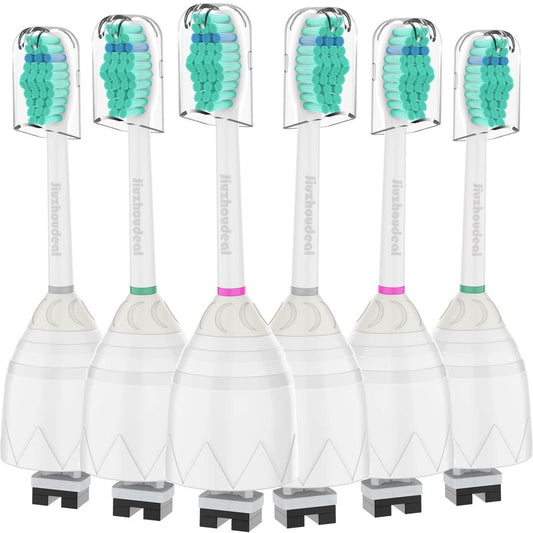 Jiuzhoudeal Toothbrush Replacement Heads for Philips Sonicare E-Series, Essence, Elite, Advance, CleanCare Screw-on Electric Toothbrush Heads HX7022/66, 6 Pack