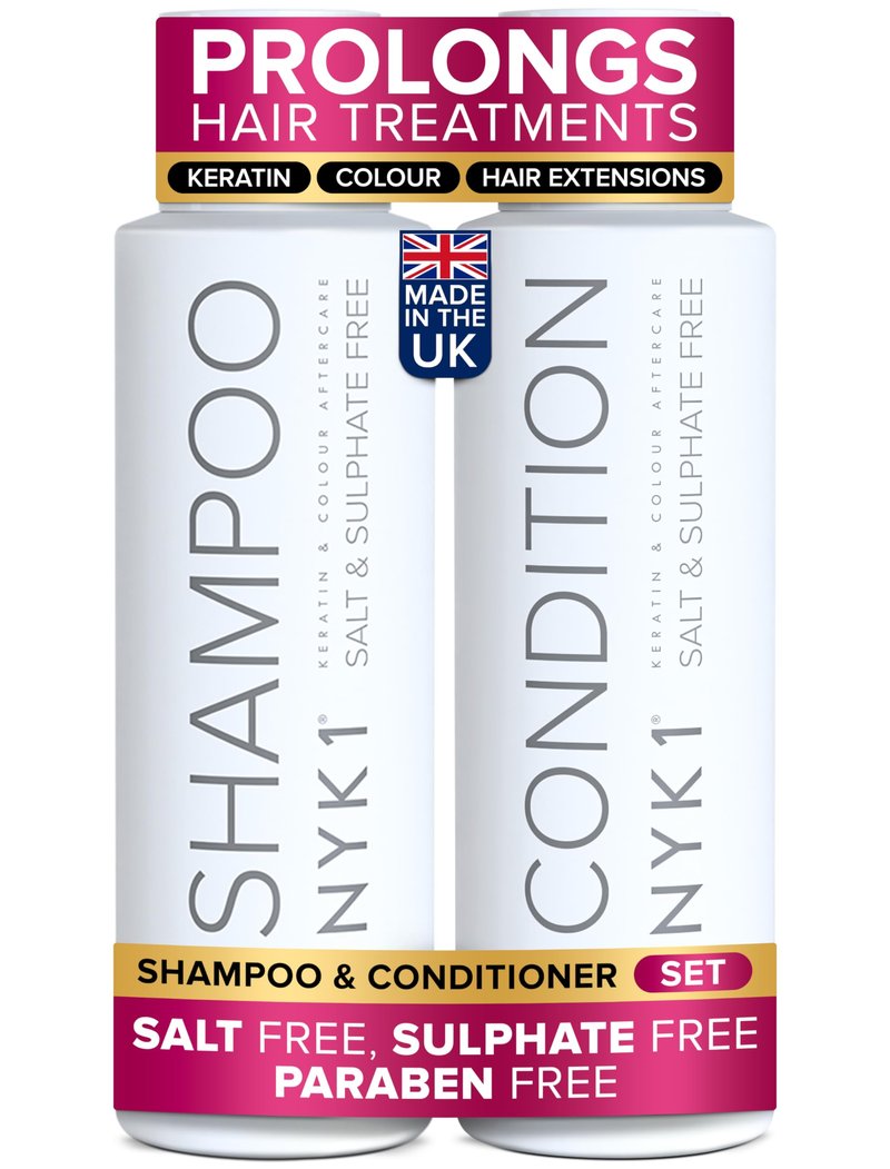 SALT NYK1 Sulfate-Free Shampoo and Conditioner Set for Color-Treated Hair, Extensions and Keratin Treatments (2 x 16.9 Fl Oz)