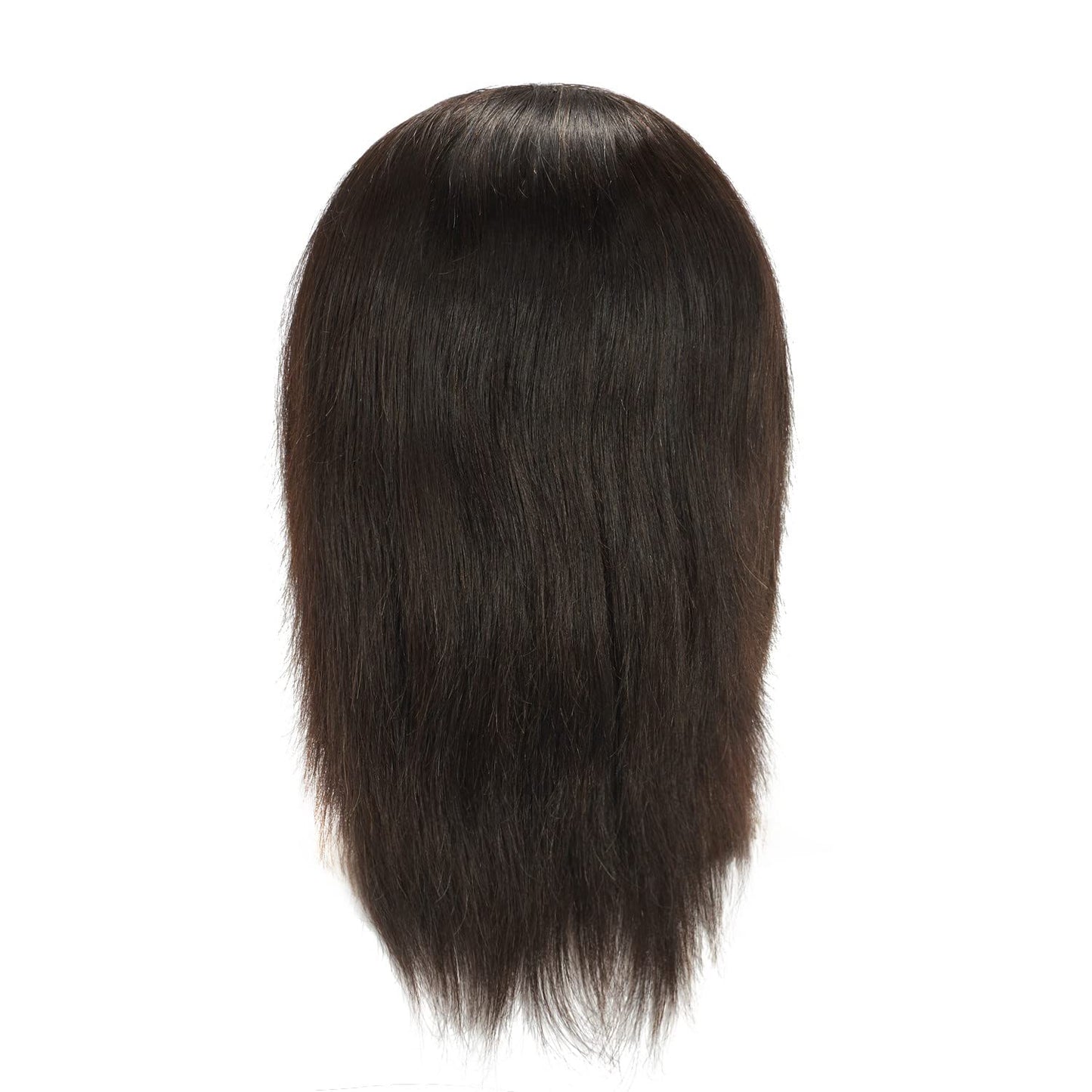 Hairginkgo 100% Human Hair Male Mannequin Head with Beard, cosmetology Mannequin Training Head (black)
