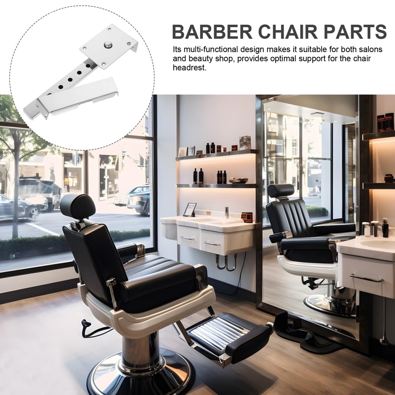 balacoo Barber Chair Headrest Bracket Replacement - Ergonomic Salon Chair Headrest Support Iron Construction Easy Installation for Barber Shop and Salon Use 11.65 X 3.14 X 1.69 Inches