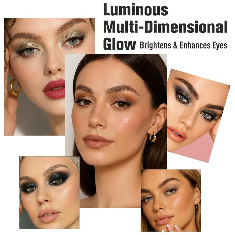 UCANBE Baked Eyeshadow Palette - 16 Color Natural Nude Matte & Shimmer | Includes 15PCS Brushes, High Pigment, Waterproof