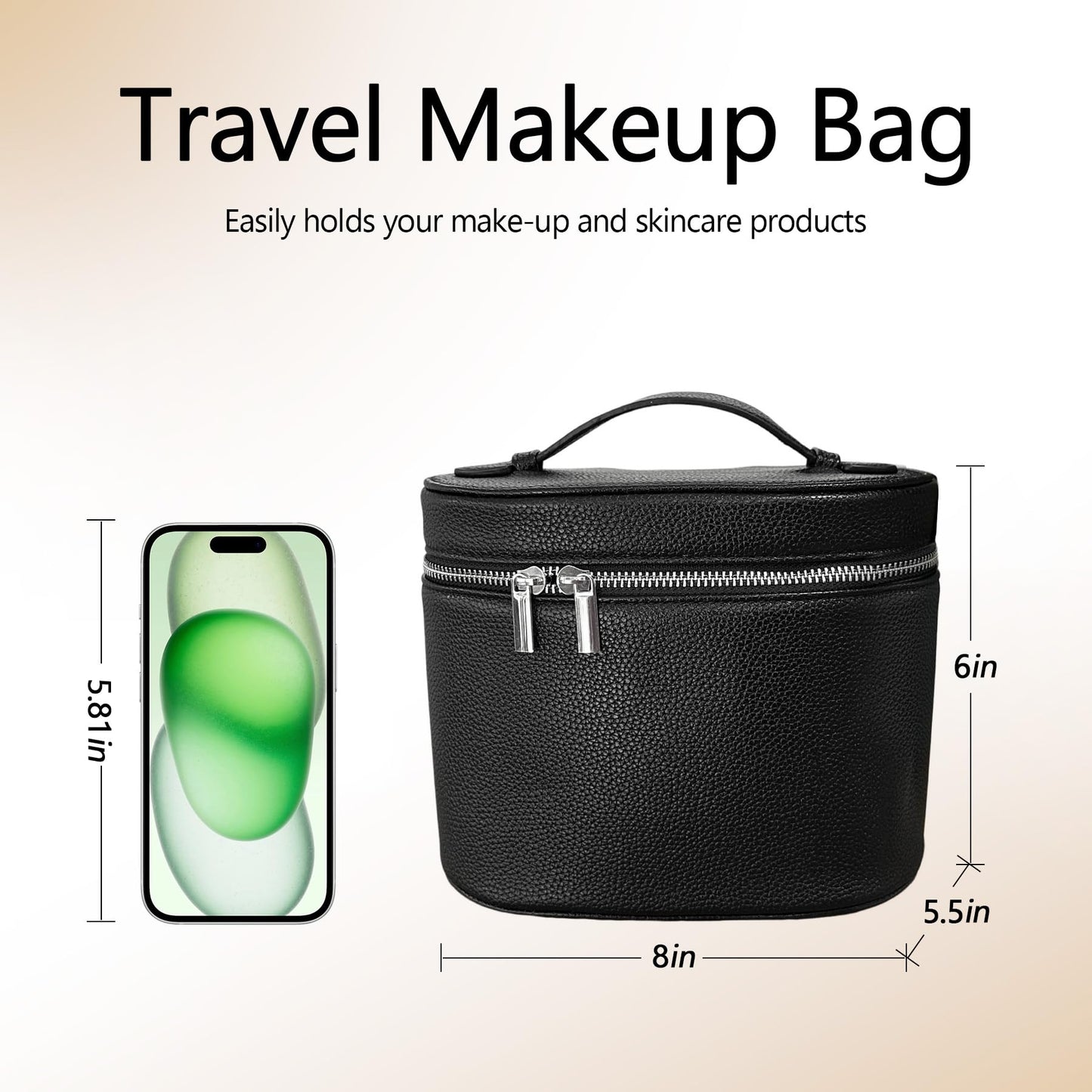 OTozuo Upgrade Makeup Bag Travel Toiletry Bag Portable Cosmetic Makeup Organizer Bag Detachable Compartments (Brown-retro vibes style)