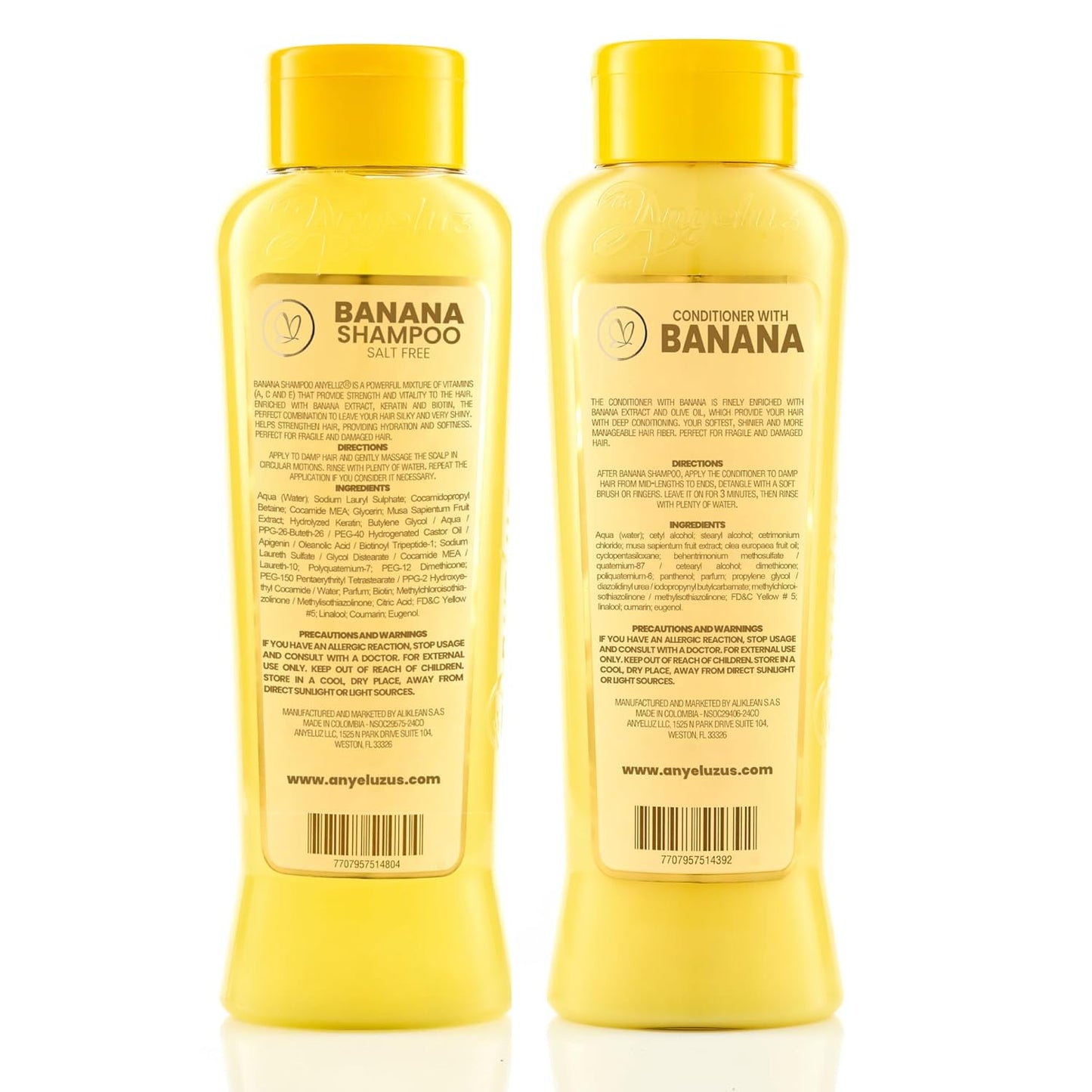 Banana Hair Care Duo Set - Moisturizing Shampoo & Nourishing Conditioner for Dry, Damaged Hair | Natural Fruit-Infused Hydration