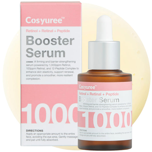 Cosyuree Retinol + Retinal Glow Deep Dive Serum,Dual-Retinoid Glow Booster with Peptides, Texture-Smoothing Hydration, Fragrance-Free, 30ml (1.01 fl oz)