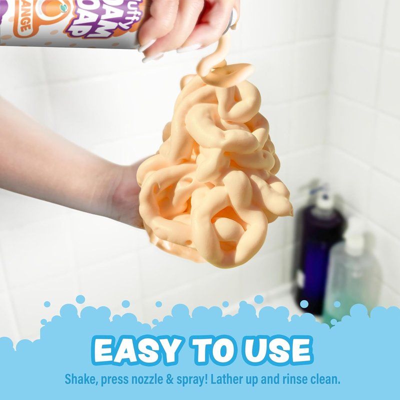 Fluffy Foam Soap for Kids - Create Bath Art with 6-Pack Variety | Gentle Cleansing & Soft Foam | Easy Spray Nozzles, Fruity Colors