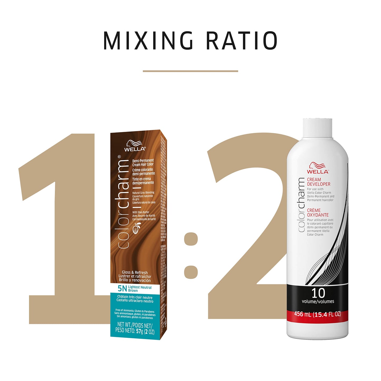 Wella Professionals Invigo Brilliance Color Protection Shampoo & Conditioner, For Fine Hair + Wella ColorCharm Demi Permanent Hair Color, 5N Lightest Neutral Brown