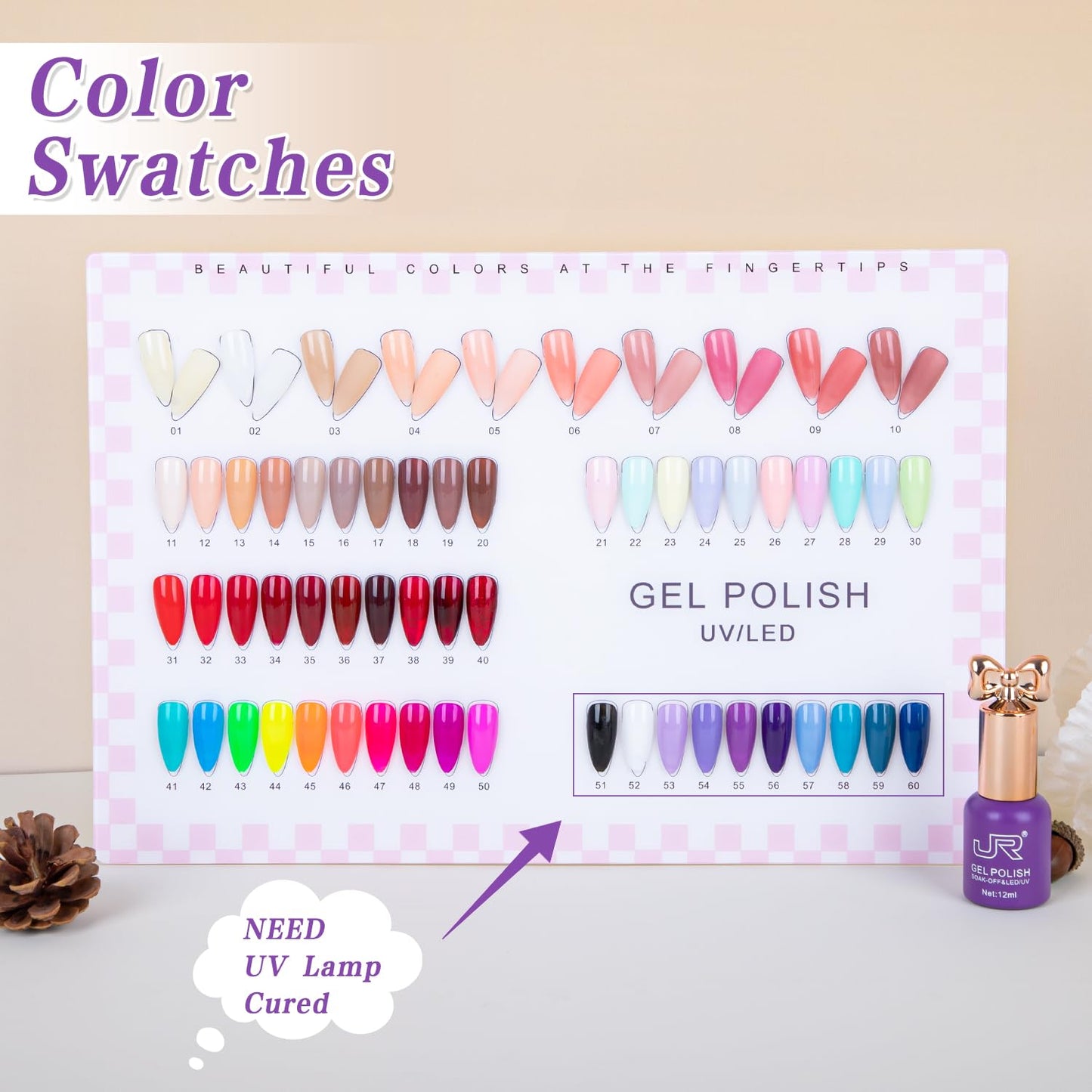 JR 10pcs 12ml Gel Nail Polish Set Blue Purple Gel Polish Set Semi Cured Long Lasting Vegan Chip-Resistant Soak off Nail Polish Gel Purple Gel Polish Gifts for Women F