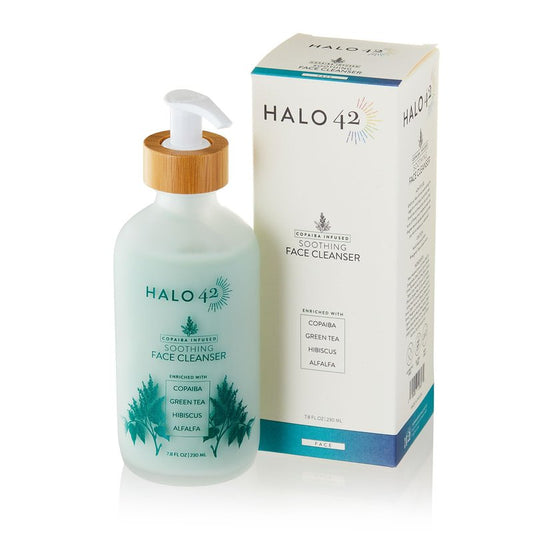 Halo 42 Soothing Hydrating Cream Face Cleanser for Sensitive Skin, Natural & Organic Gentle Facial Wash, Paraben-Free, Deep Cleansing for All Skin Types - 4.2 fl oz