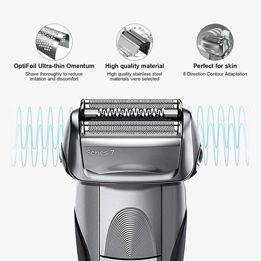 HONGNAL 3Pack 70S Series 7 Replacement Head for Braun Series 7 Foil Shaver Replacement Heads Compatible Braun Series 7 Replacement Compatible with Series 7 Shavers 70s 720,750CC, 760CC,790CC,9565