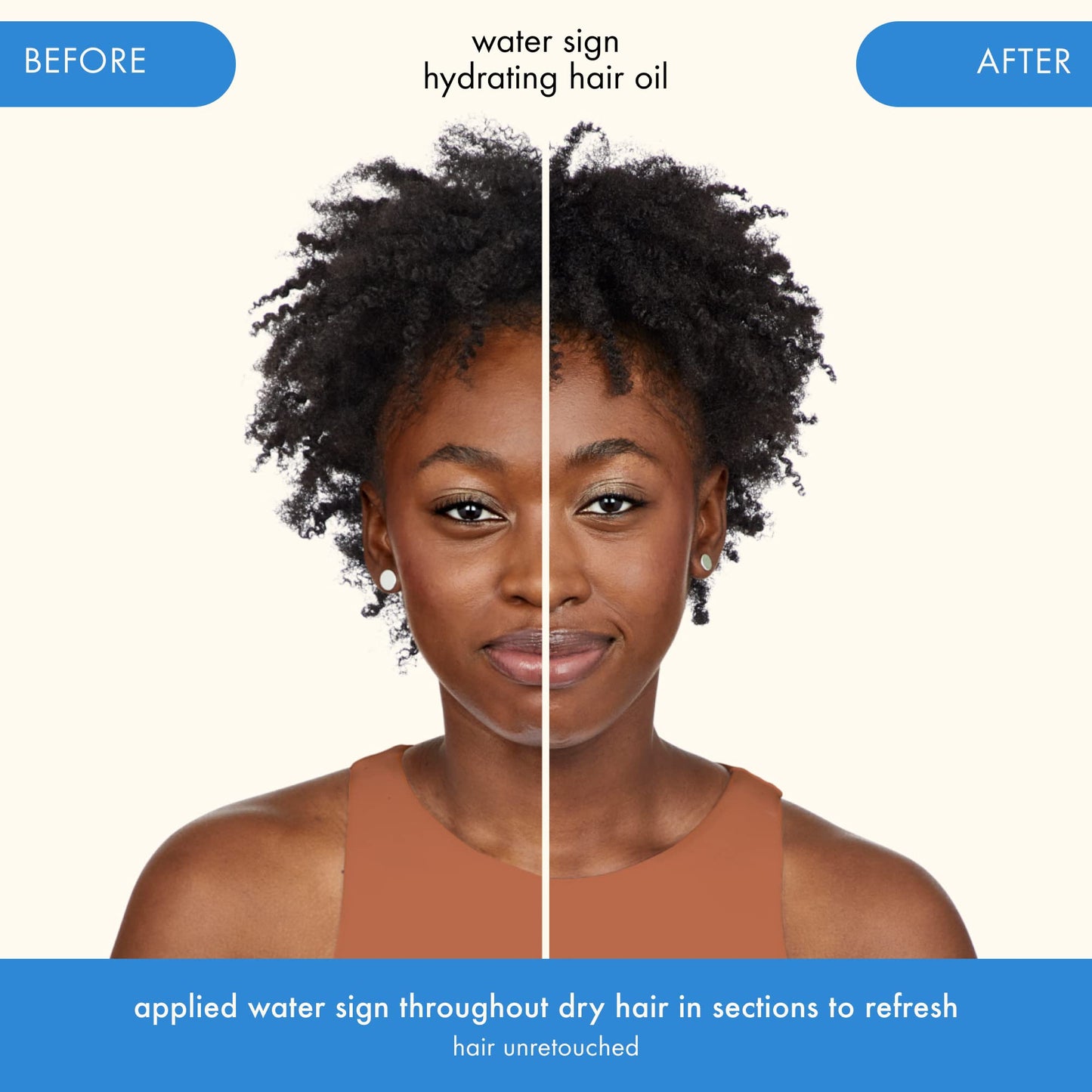 amika water sign hydrating hair oil with hyaluronic acid | for dry, textured, thick hair types 2c–4c, protects against heat, adds shine, smooths flyaways, silicone-free, locks in hydration