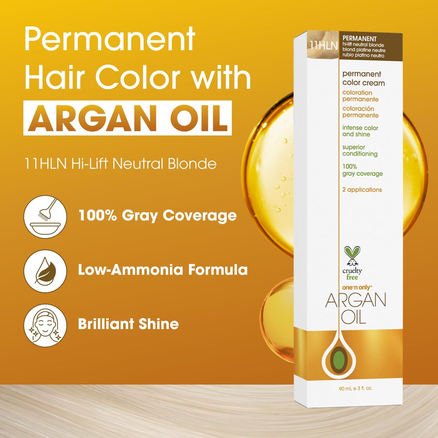One 'n Only Permanent Hair Color & Dye, 11HLN Hi-Lift Neutral Blonde, 3 oz