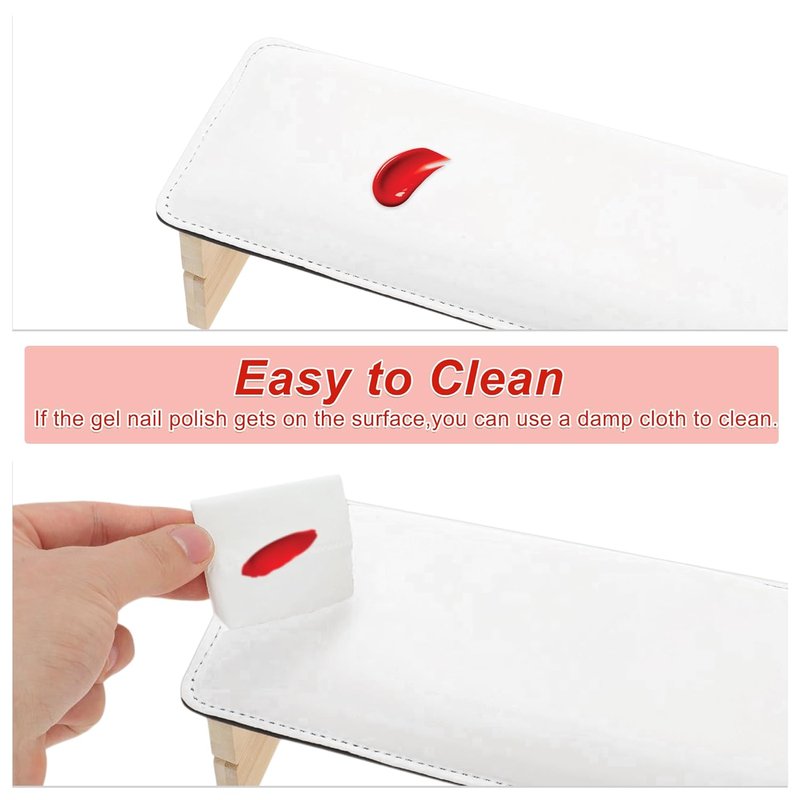 Nail Arm Rest Cushion - Comfortable Non-Slip Support for Manicure | White, 1 Set